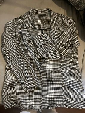 Women's Black & White Glen Plaid Blazer